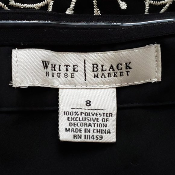 WHBM Satin & Floral Embroidered Strapless Dress - Picture 6 of 6